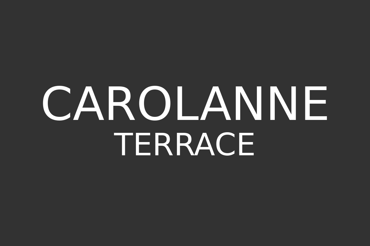 a white caroline terrace logo on a black background
